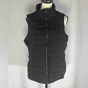 Tangerine Diamond Quilted Pattern Reflective Zipper Women’s  Puffer Vest